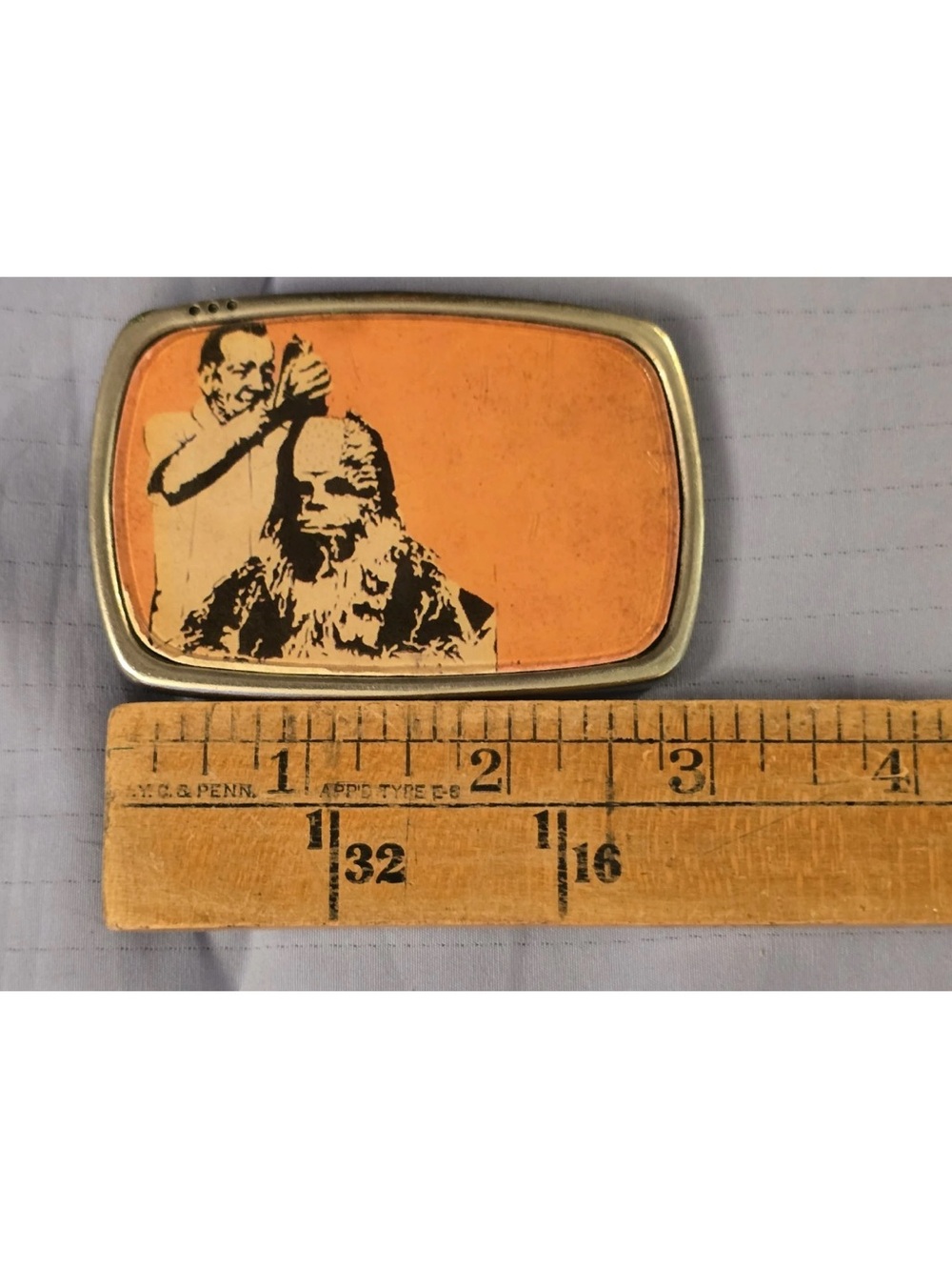 Vintage Star Wars Belt Buckle - Chewbacca Getting a Haircut - Rare Pop...